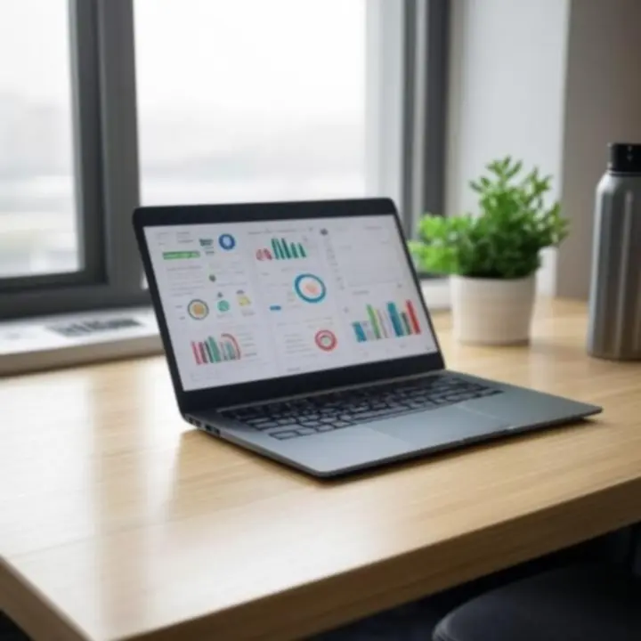 Wizualizacja raportowania wpływu środowiskowego Eco Shop PL w postaci wykresów i wskaźników.