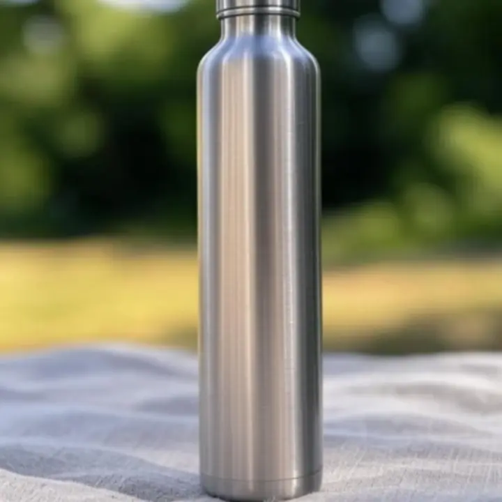 Wysokiej jakości wielorazowa butelka na napoje w otoczeniu naturalnych elementów