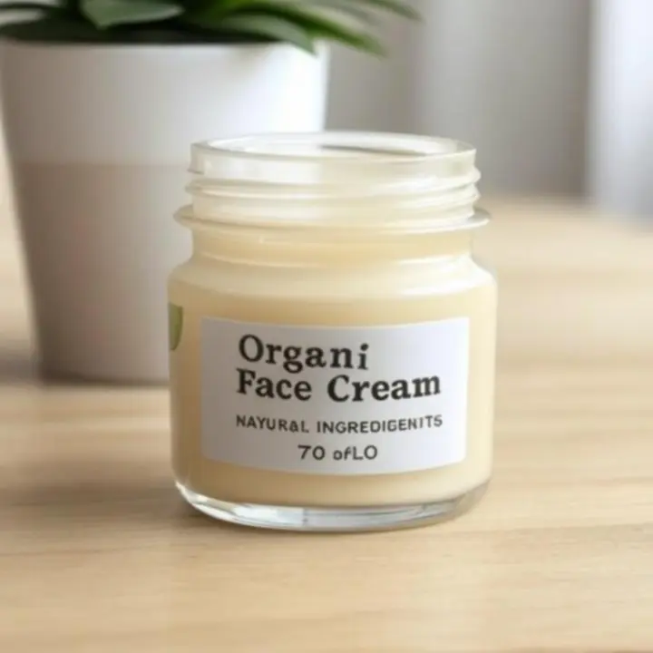 Zbliżenie na naturalny kosmetyk w szklanym opakowaniu